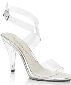 Pleaser Direct Caress 412 Clear Glittery Sandals Larger Size Shoes