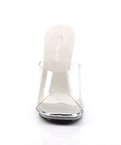 Pleaser Direct High Heel Shoes Chic 01 Clear Slip On Sandals