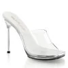 Pleaser Direct High Heel Shoes Chic 01 Clear Slip On Sandals