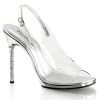 Pleaser Direct Glitter Shoes Chic 18 Clear With Rhinestone Heel Sandals