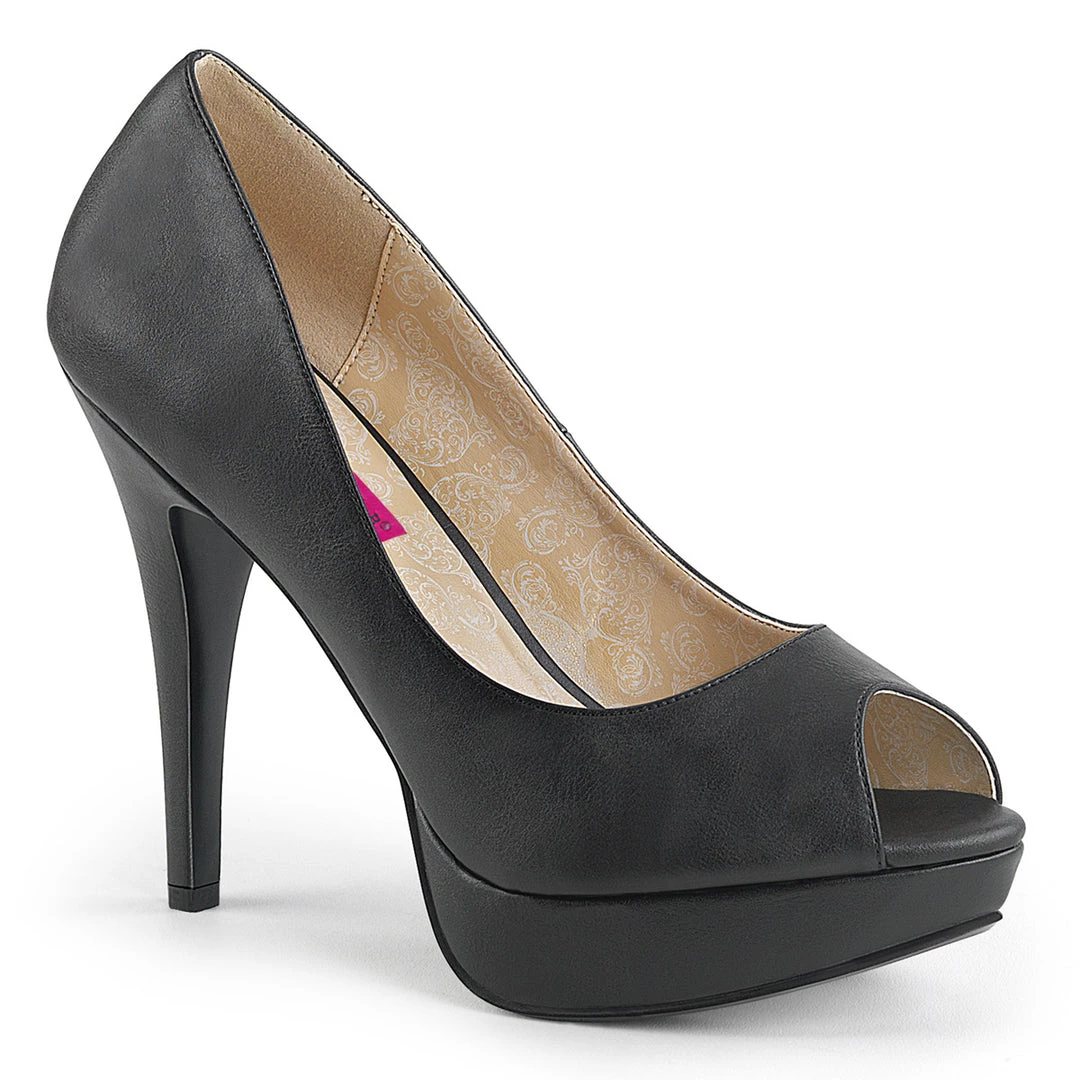 Pleaser Direct Chloe 01 Black Matte Peep Toe Platforms 1 Pleaser Direct Chloe 01 Black Matte Peep Toe Platforms