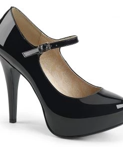 Pleaser Direct Chloe 02 Black Patent Mary Jane Platforms Larger Size Shoes