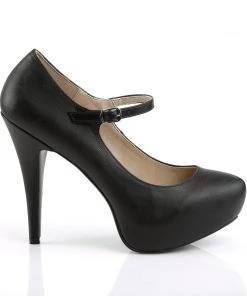 Pleaser Direct Chloe 02 Black Matte Mary Jane Platforms