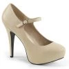 Pleaser Direct Chloe 02 Nude Matte Mary Jane Platforms Larger Size Shoes