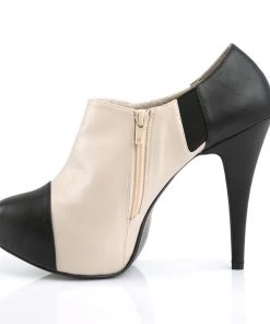 Pleaser Direct Chloe 11 Black And Nude Ankle Boots Larger Size Shoes