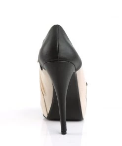 Pleaser Direct Chloe 11 Black And Nude Ankle Boots Larger Size Shoes