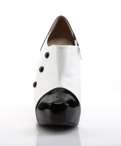 Pleaser Direct Larger Size Shoes Chloe 11 Black And White Ankle Boots