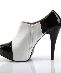 Pleaser Direct Larger Size Shoes Chloe 11 Black And White Ankle Boots 7 Pleaser Direct Larger Size Shoes Chloe 11 Black And White Ankle Boots