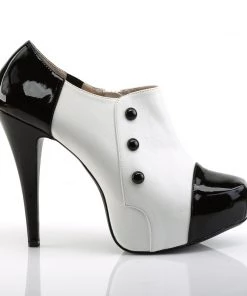 Pleaser Direct Larger Size Shoes Chloe 11 Black And White Ankle Boots 9 Pleaser Direct Larger Size Shoes Chloe 11 Black And White Ankle Boots