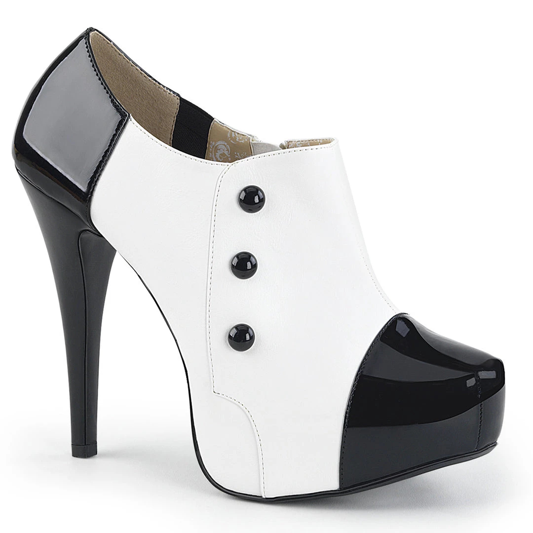Pleaser Direct Larger Size Shoes Chloe 11 Black And White Ankle Boots 1 Pleaser Direct Larger Size Shoes Chloe 11 Black And White Ankle Boots