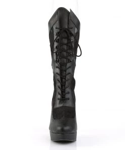 Pleaser Direct Chloe 115 Black Lace Up Ankle Boots Larger Size Shoes