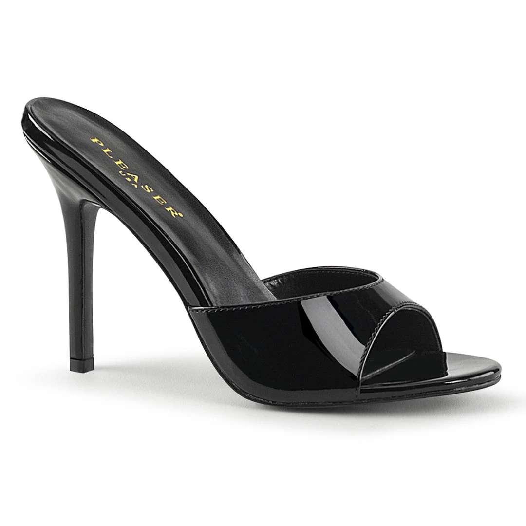 Pleaser Direct Larger Size Shoes Classique 01 Black Patent Peep Toe Sandals 1 Pleaser Direct Larger Size Shoes Classique 01 Black Patent Peep Toe Sandals