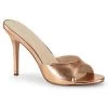 Pleaser Direct Classique 01 Rose Gold Peep Toe Sandals Larger Size Shoes