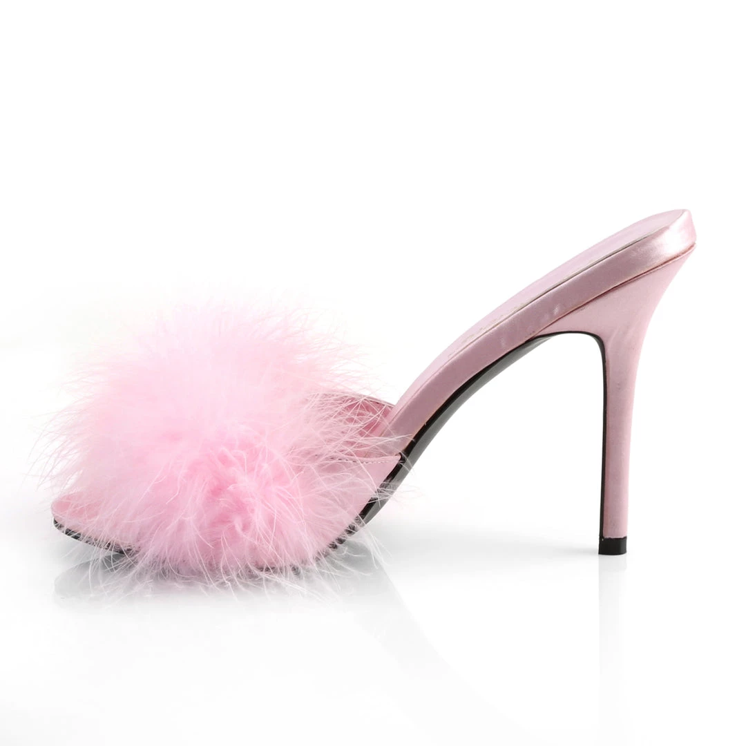 Pleaser Direct Classique 01F Baby Pink Furry Marabou Slipper Sandals 3 Pleaser Direct Classique 01F Baby Pink Furry Marabou Slipper Sandals