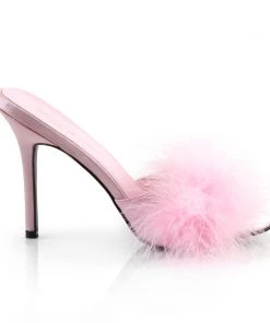 Pleaser Direct Classique 01F Baby Pink Furry Marabou Slipper Sandals 9 Pleaser Direct Classique 01F Baby Pink Furry Marabou Slipper Sandals