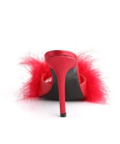 Pleaser Direct Classique 01F Red Furry Marabou Slipper Sandals 8 Pleaser Direct Classique 01F Red Furry Marabou Slipper Sandals