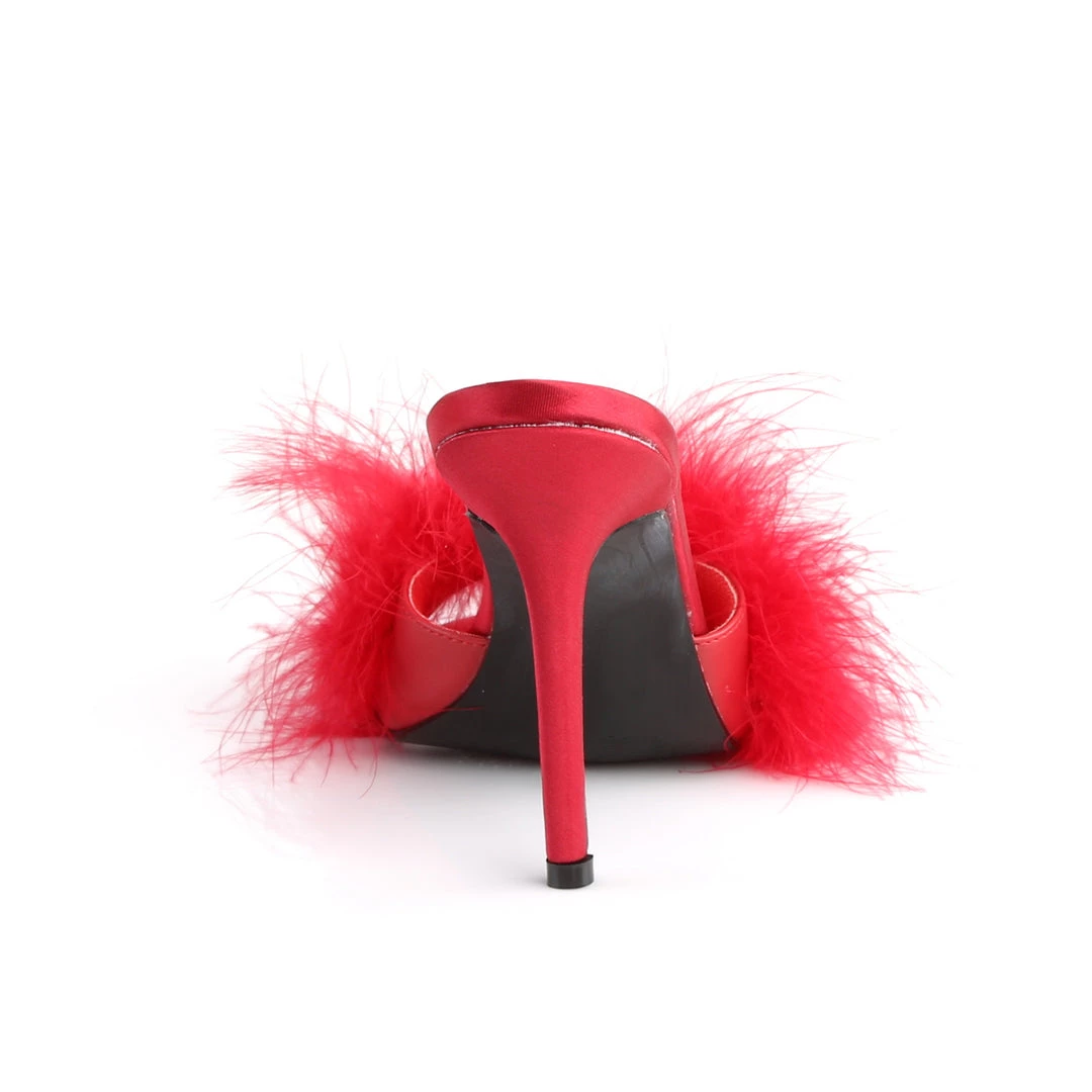 Pleaser Direct Classique 01F Red Furry Marabou Slipper Sandals 4 Pleaser Direct Classique 01F Red Furry Marabou Slipper Sandals