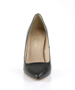 Pleaser Direct Classique 20 Black Faux Leather Pointed Stilettos