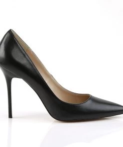 Pleaser Direct Classique 20 Black Faux Leather Pointed Stilettos 9 Pleaser Direct Classique 20 Black Faux Leather Pointed Stilettos