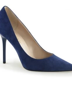 Pleaser Larger Size Shoes CLASSIQUE 20 Blue 4" Heel