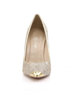 Pleaser Direct Classique 20 Gold Glitter Pointed Stilettos Larger Size Shoes