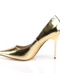 Pleaser Direct Classique 20 Metallic Gold Pointed Stilettos