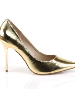 Pleaser Direct Classique 20 Metallic Gold Pointed Stilettos