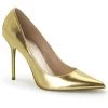 Pleaser Direct Classique 20 Metallic Gold Pointed Stilettos