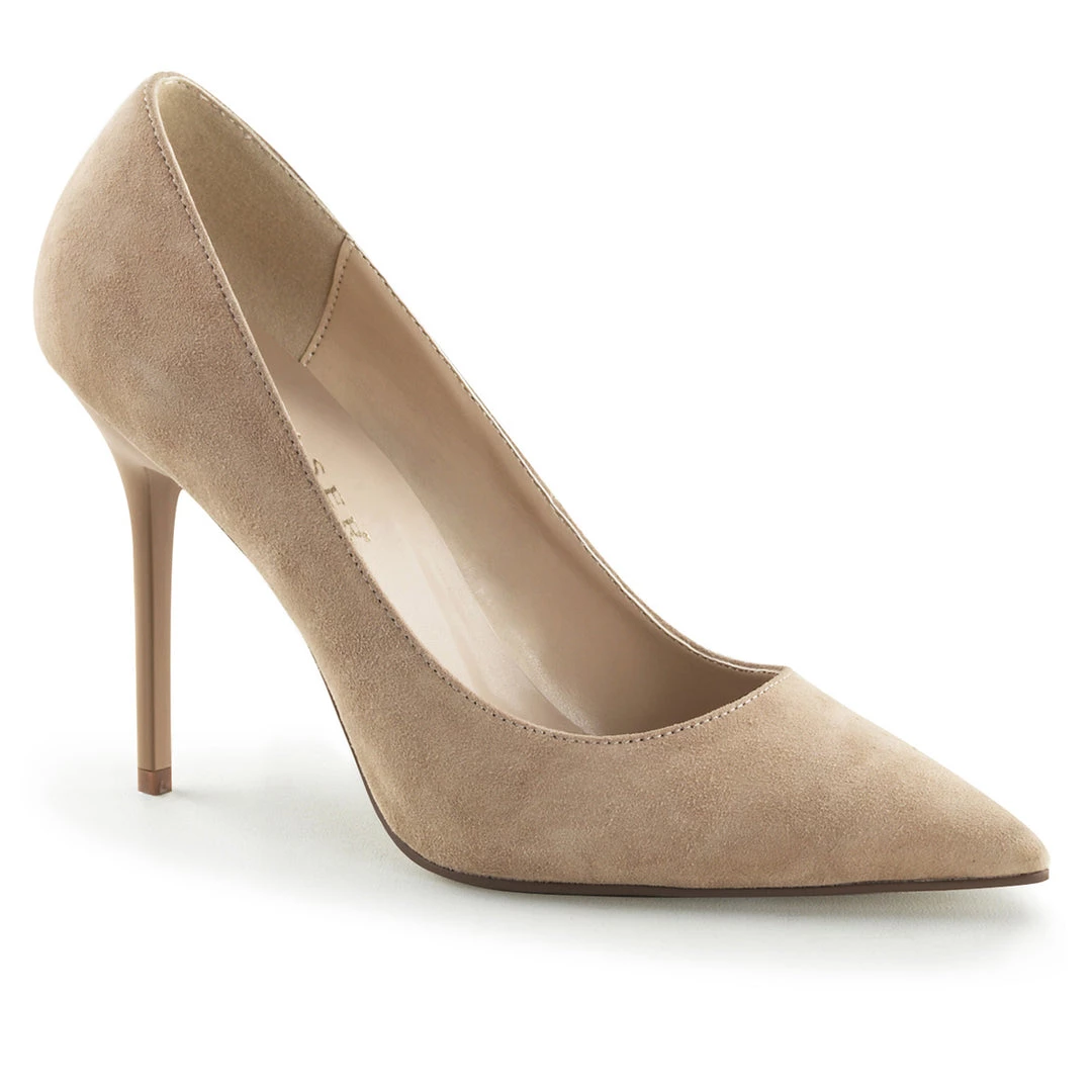 Pleaser Direct Larger Size Shoes Classique 20 Nude Suede Pointed Stilettos 1 Pleaser Direct Larger Size Shoes Classique 20 Nude Suede Pointed Stilettos