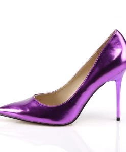 Pleaser Direct Classique 20 Metallic Purple Pointed Stilettos