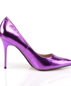 Pleaser Direct Classique 20 Metallic Purple Pointed Stilettos
