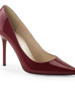 Pleaser Direct Larger Size Shoes Classique 20 Raspberry Patent Pointed Stilettos