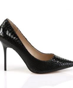 Pleaser Direct Classique 20SP Black Snake Print Stilettos