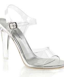 Pleaser Direct Larger Size Shoes Clearly 408 Clear Perspex Heels