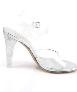 Pleaser Direct Clearly 408MG Clear And Glitter Perspex Heels 5 Pleaser Direct Clearly 408MG Clear And Glitter Perspex Heels