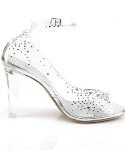 Pleaser Direct Clearly 430RS Clear Strappy Rhinestone Heels Larger Size Shoes 9 Pleaser Direct Clearly 430RS Clear Strappy Rhinestone Heels Larger Size Shoes