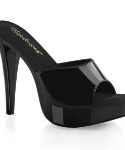 Pleaser Direct Cocktail 501 Black Mule Platforms Larger Size Shoes