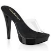 Pleaser Direct Cocktail 501 Black And Clear Mule Larger Size Shoes
