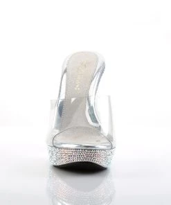 Pleaser Direct Cocktail 501DM Clear Rhinestone Mule Platforms Larger Size Shoes