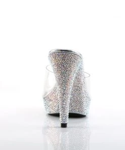 Pleaser Direct Cocktail 501DM Clear Rhinestone Mule Platforms Larger Size Shoes