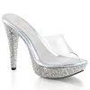 Pleaser Direct Cocktail 501DM Clear Rhinestone Mule Platforms Larger Size Shoes