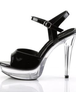 Pleaser Direct Larger Size Shoes Cocktail 509 Black Peep Toe Platforms