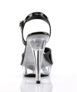 Pleaser Direct Larger Size Shoes Cocktail 509 Black Peep Toe Platforms