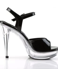 Pleaser Direct Larger Size Shoes Cocktail 509 Black Peep Toe Platforms
