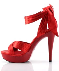 Pleaser Direct Larger Size Shoes Cocktail 568 Red Satin Criss Cross Sandals 7 Pleaser Direct Larger Size Shoes Cocktail 568 Red Satin Criss Cross Sandals