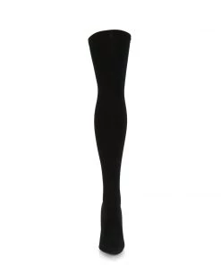 Pleaser Direct Courtly 3005 Black Thigh High Vegan Boots By Pleaser Shoes Larger Size Shoes