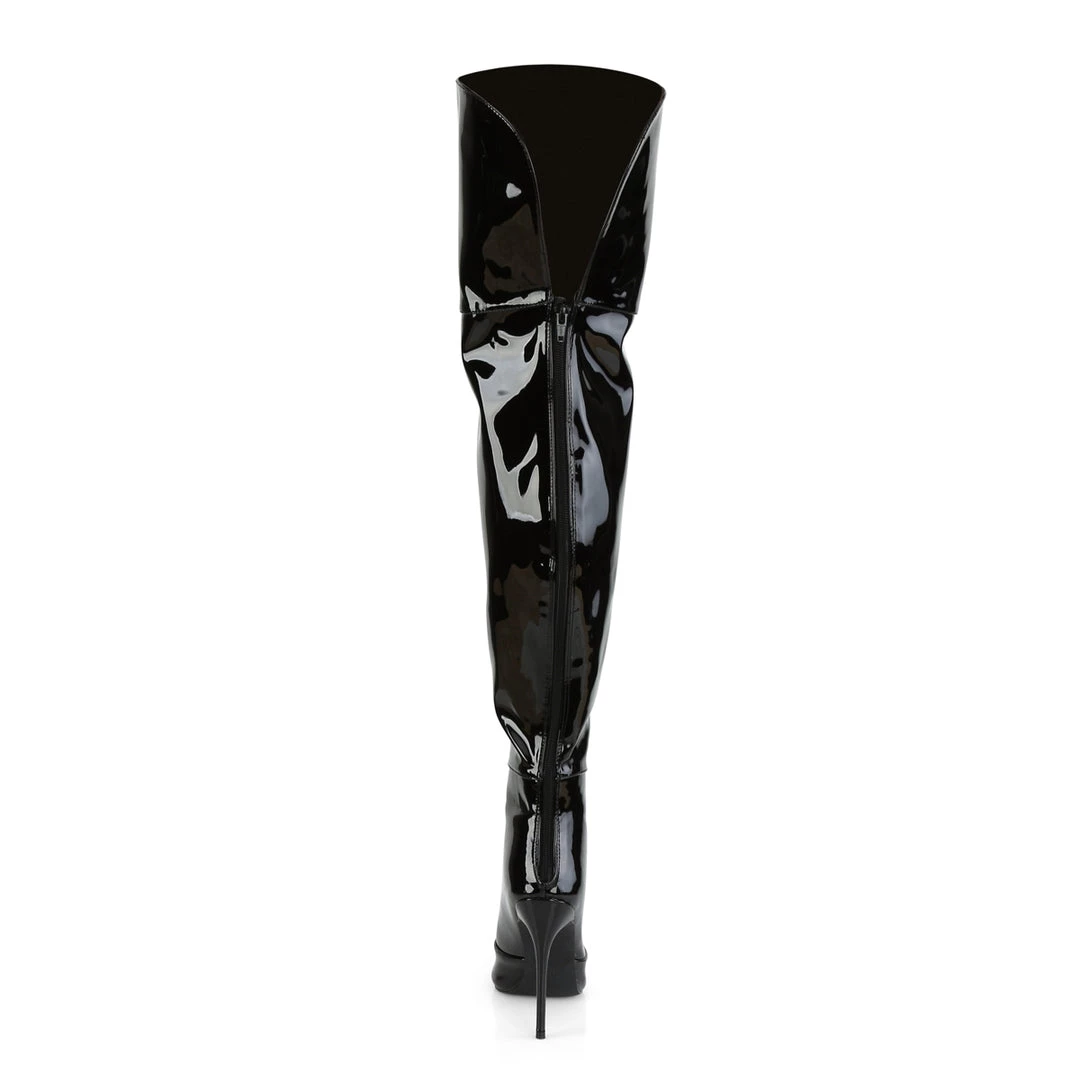Pleaser Direct Larger Size Shoes Courtly 3012 Black Patent Thigh High Boots 4 Pleaser Direct Larger Size Shoes Courtly 3012 Black Patent Thigh High Boots