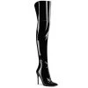Pleaser Direct Larger Size Shoes Courtly 3012 Black Patent Thigh High Boots