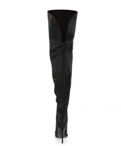 Pleaser Direct Courtly 3012 Black Satin Thigh High Boots 8 Pleaser Direct Courtly 3012 Black Satin Thigh High Boots