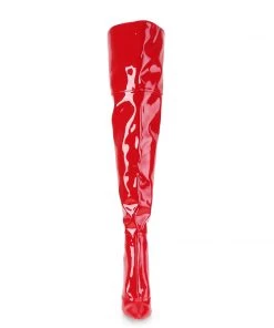 Pleaser Direct Courtly 3012 Red Patent Thigh High Boots Larger Size Shoes